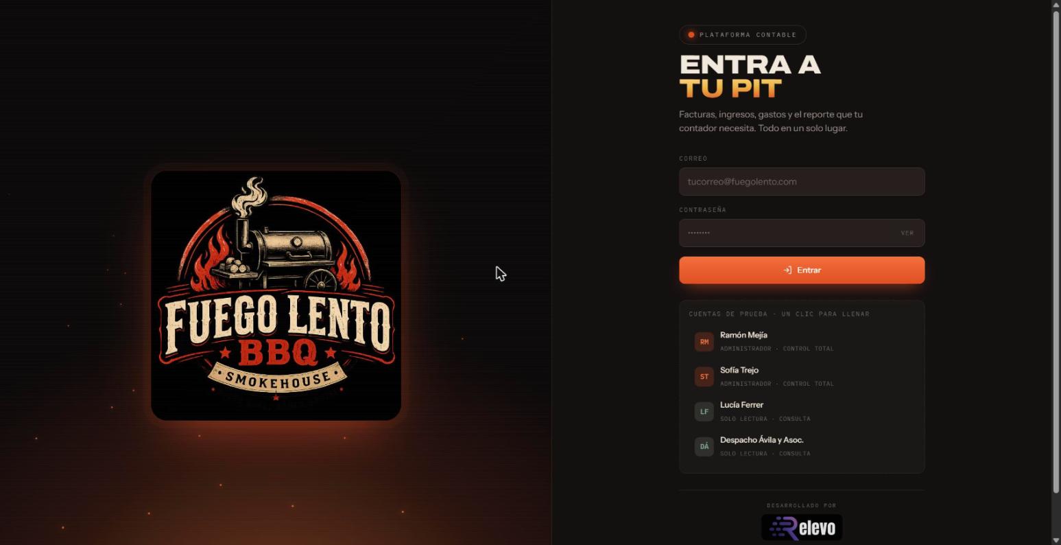 Pantalla de entrada al sistema.